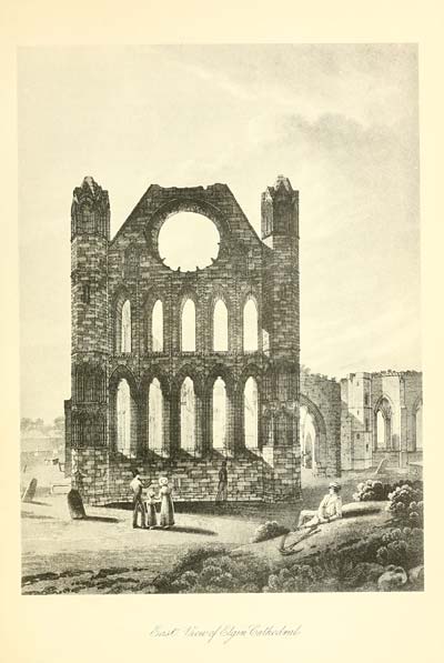 (61) Illustrated plate - East view of Elgin Cathedral