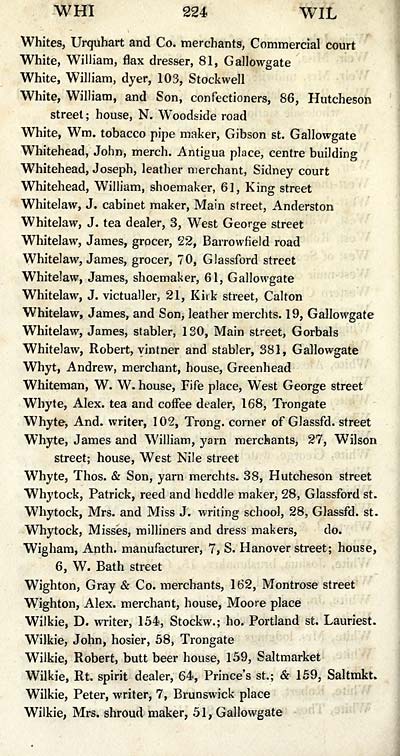 256 Towns Glasgow 1799 1828 Glasgow Directory 1826