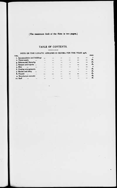 (5) Table of contents - 