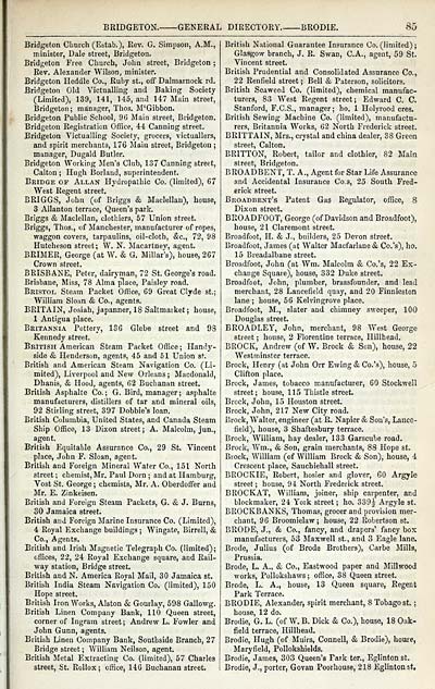 119 Towns Glasgow 1828 1912 Post Office annual Glasgow