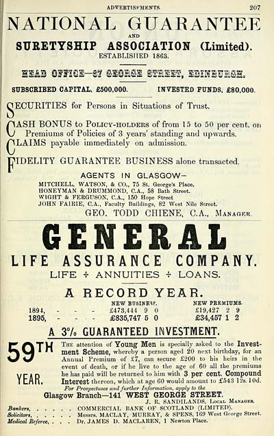 1599 Towns Glasgow 1828 1912 Post Office Annual Glasgow