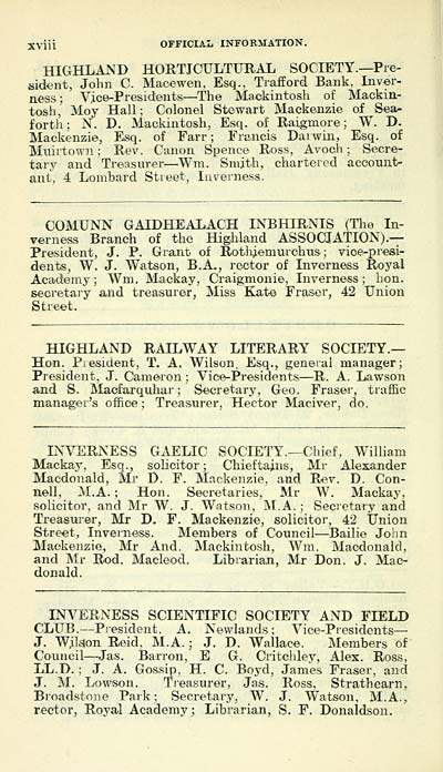 34 Towns Inverness 19 1912 Inverness Burgh Directory 1908 1909 Scottish Directories National Library Of Scotland