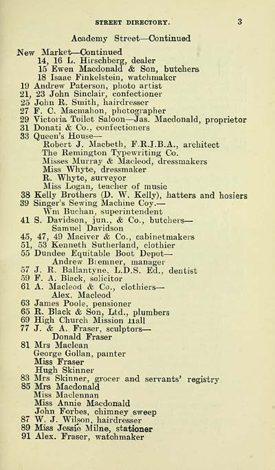 47 Towns Inverness 1899 1912 Inverness Burgh Directory