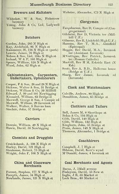 127 Towns Musselburgh 1903 Musselburgh Directory And Year Book Scottish Directories National Library Of Scotland