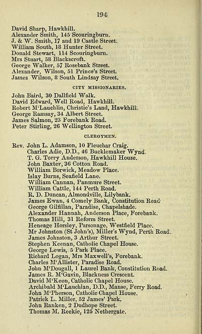 208 Towns Dundee 1846 1872 Post Office Dundee directory