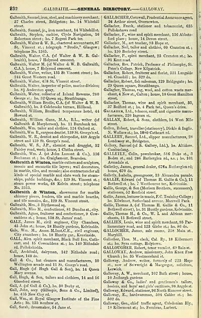 286 Towns Glasgow 1828 1912 Post Office annual Glasgow