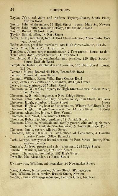 58 Towns Ayr 1849 1871 Post Office directory for Ayr