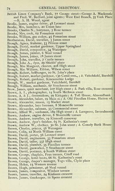 88 Towns Perth 1885 1912 Leslie s directory for Perth and