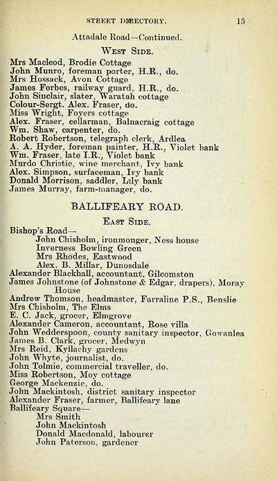 67 Towns Inverness 1899 1912 Inverness burgh directory