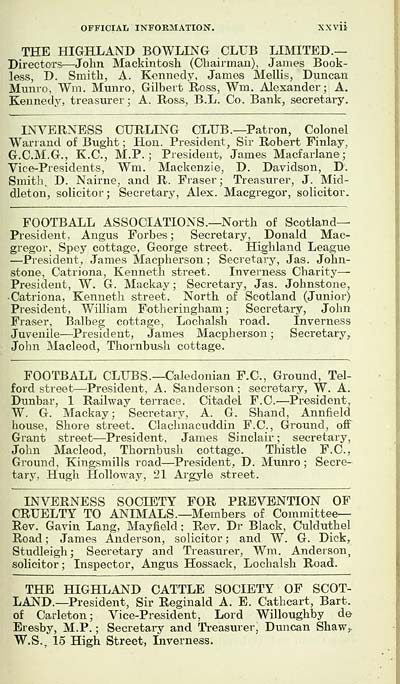 43 Towns Inverness 1899 1912 Inverness burgh directory