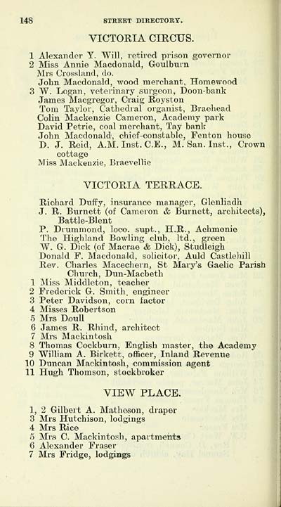 196 Towns Inverness 1899 1912 Inverness burgh directory