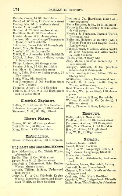 180 Towns Paisley 1884 1912 Paisley directory and general