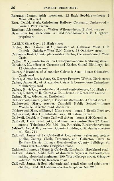 44 Towns Paisley 1884 1912 Paisley directory and general