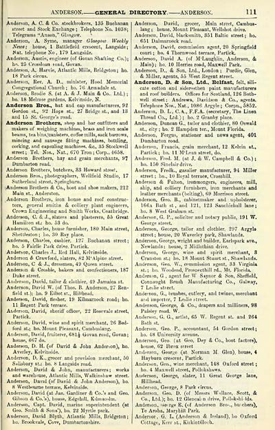 133 Towns Glasgow 1828 1912 Post Office annual Glasgow