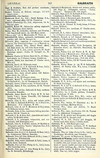 269 Towns Glasgow 1828 1912 Post Office annual Glasgow