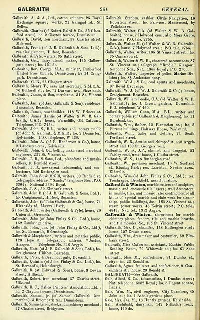 268 Towns Glasgow 1828 1912 Post Office annual Glasgow