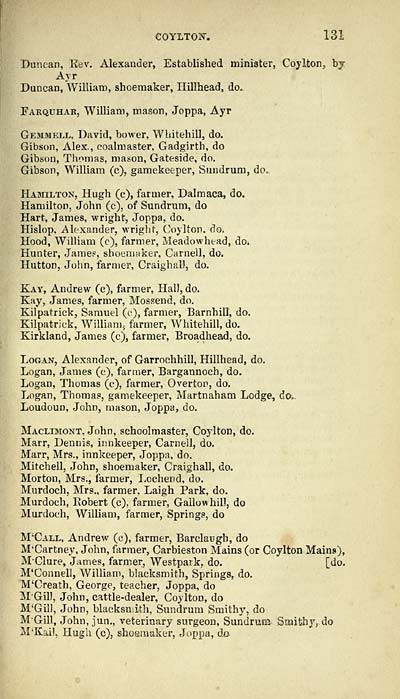 139) - Counties > Ayrshire > 1851-1852 - Ayrshire Directory