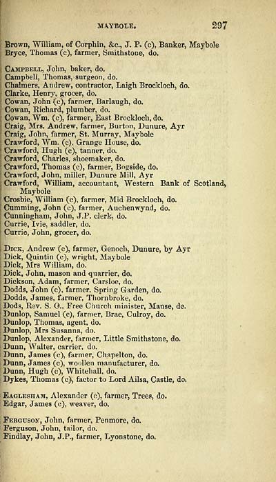 305 Counties Ayrshire 1851 1852 Ayrshire Directory Scottish Directories National Library Of Scotland