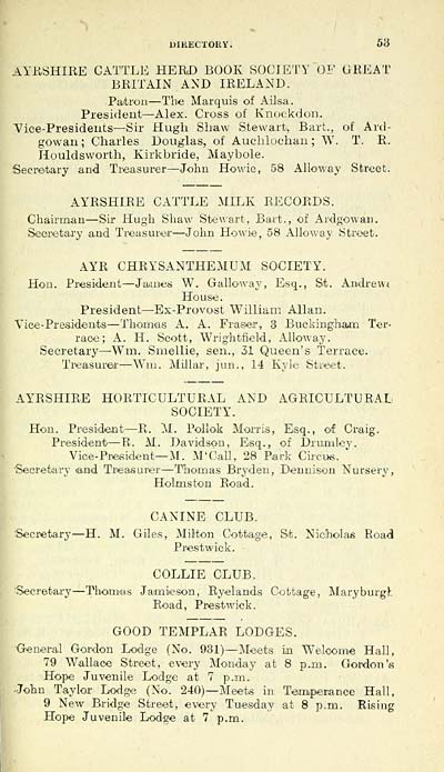 59 Towns Ayr 14 1912 Ayr Post Office General And Trades Directory For Ayr Newton And Wallacetown 1910 1911 Scottish Directories National Library Of Scotland