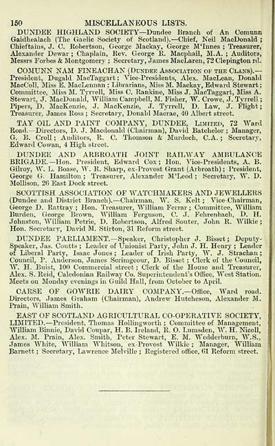 174 Towns Dundee 1809 1912 Dundee directory 1910 1911