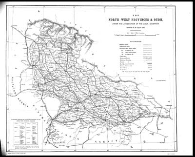 (8) Foldout open - North-West Provinces & Oudh under the jurisdiction of the Lieut. Governor corrected to 1st August 1892