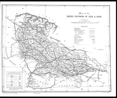 (6) Foldout open - Map of the United Provinces of Agra & Oudh [1901]