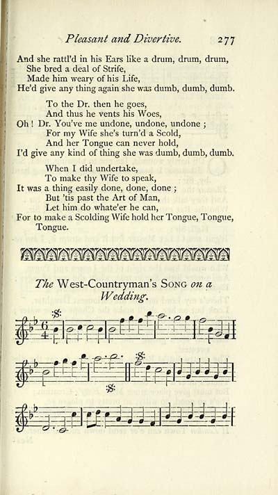 (289) Page 277 - West-countryman's song on a wedding