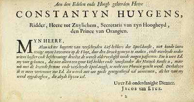(3) [Page ii] - Aen den Edelen ende Hoogh geleerden Heere Constantyn Huygens