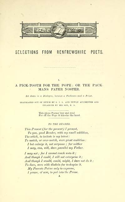 (19) [Page 1] - Pick-tooth for the pope; or The pack-mans pater noster