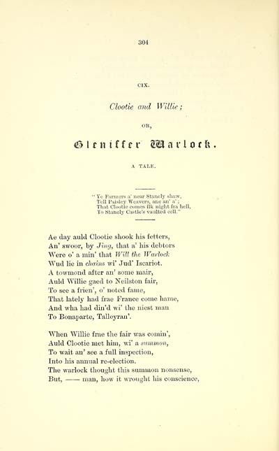 (322) Page 304 - Clootie and Willie; or, Gleniffer warlock. A tale