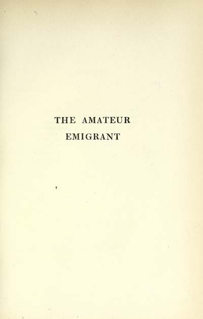 (21) Half title page - Amateur emigrant