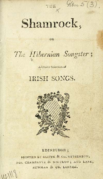 (3) Title page - Shamrock, or, The Hibernian songster