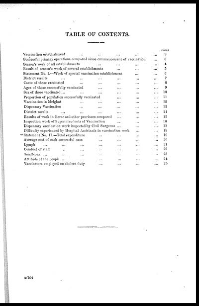 (3) Table of contents - 