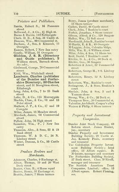 122 Counties Angus Forfarshire 17 18 Forfarshire Directory For 17 8 Scottish Directories National Library Of Scotland