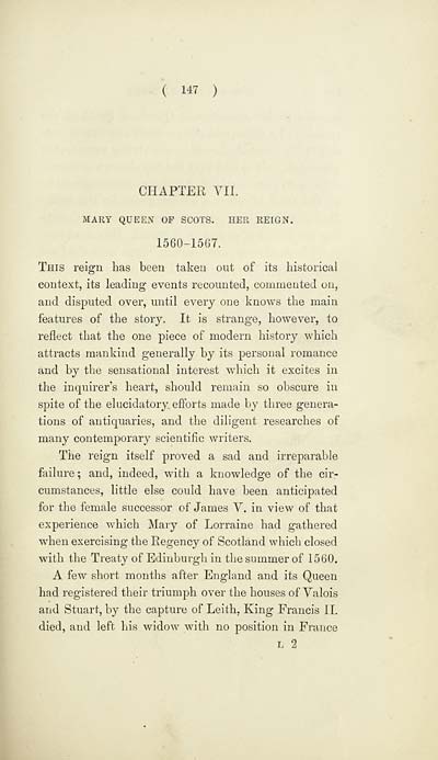 (185) Page 147 - Mary Queen of Scots --- Her reign, 1560-1567