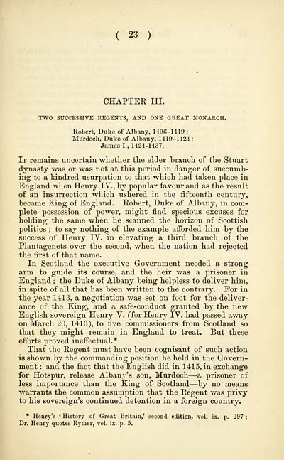 (43) Page 23 - Two succesive regents, and one great monarch --- Robert, Duke of Albany, 1406-1419