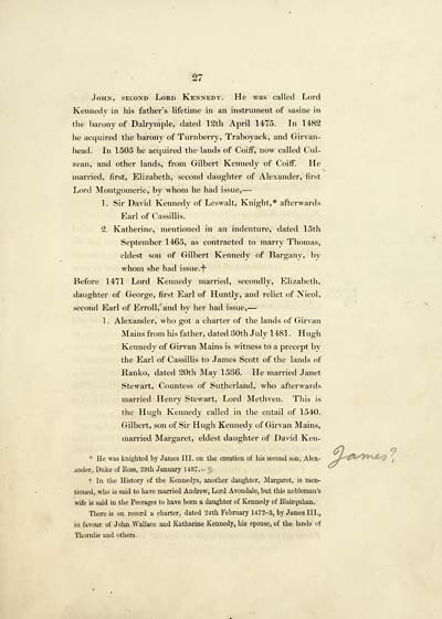 (33) Page 27 - Historical account of the noble family of Kennedy ...