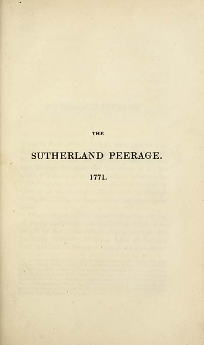 (89) Divisonal title page - Sutherland peerage, 1771