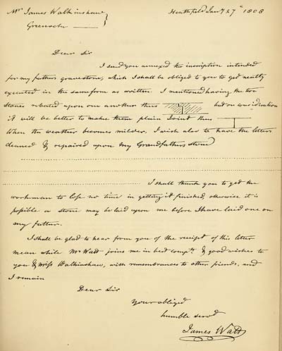 (227) Facsimile - Letter of 27th January, 1808