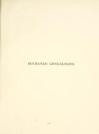 (337) Divisional title page - Buchanan genealogies