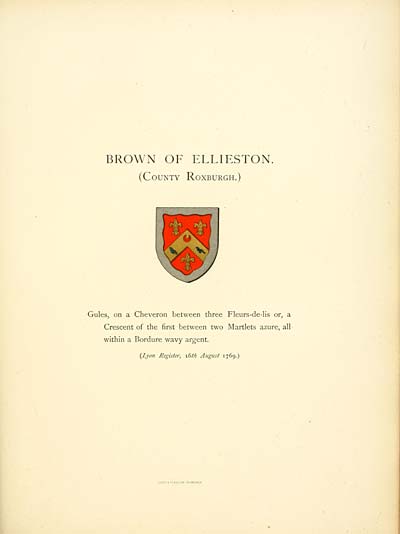 (389) Plate 37. - Brown of Ellieston (County Roxburgh)
