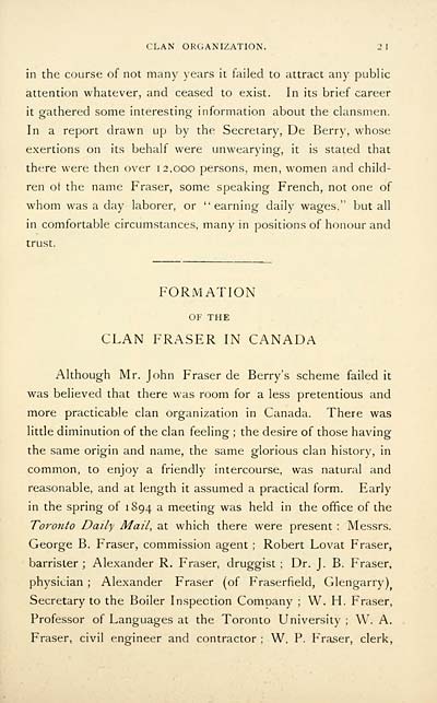 (25) Page 21 - Formation of the Clan Fraser in Canada