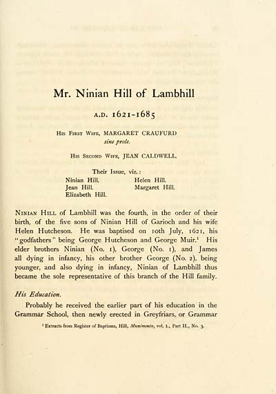 (91) [Page 67] - Mr Ninian Hill of Lambhill A.D. 1621-1685
