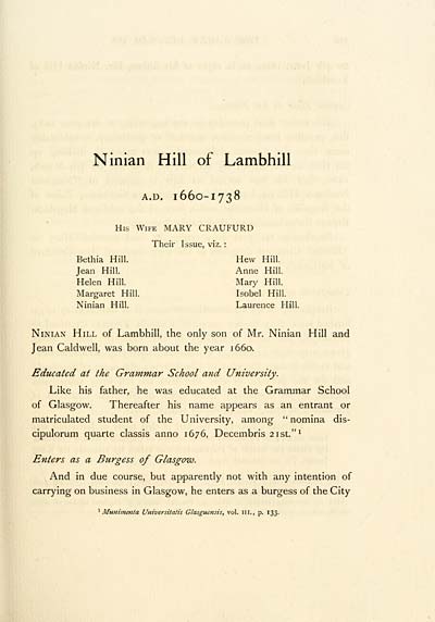 (131) [Page 105] - Ninian Hill of Lambhill A.D. 1660-1738
