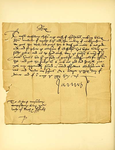 (44) Lithographed letter - King James the Fifth to the Arbitrators in a dispute, 29th January, 1533