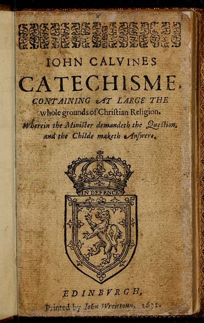 (9) Title page - John Calvine's catechisme