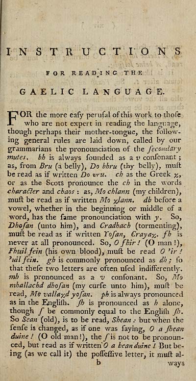 (19) [Page xiii] - Instructions for reading the Gaelic language