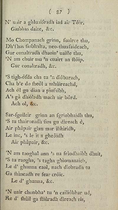 97 Page 87 Books And Other Items Printed In Gaelic From 1631 To 1800 Orain Nuadh Ghaidhleach Rare Items In Gaelic National Library Of Scotland