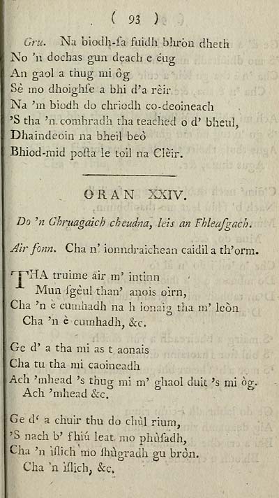 103 Page 93 Books And Other Items Printed In Gaelic From 1631 To 1800 Orain Nuadh Ghaidhleach Rare Items In Gaelic National Library Of Scotland