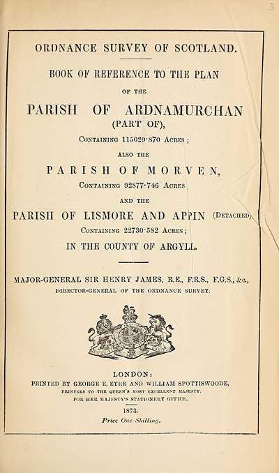 (33) 1873 - Ardnamurchan (part of), also Morven, and Lismore and Appin (detached), County of Argyll